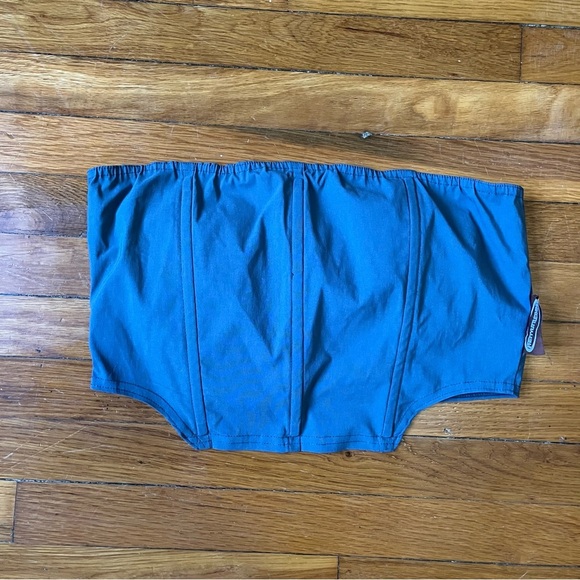 NWT PrettyLittleThing PLT Dusty Blue Boned Corset Size 12 - Picture 4 of 8